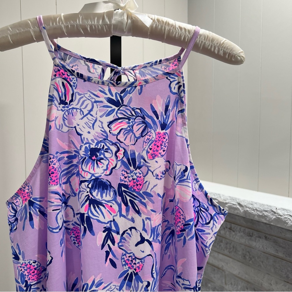 Lilly Pulitzer Margot Lilac Trunks In The Air Sleeveless Shift Mini Dress L NWT - Picture 2 of 6